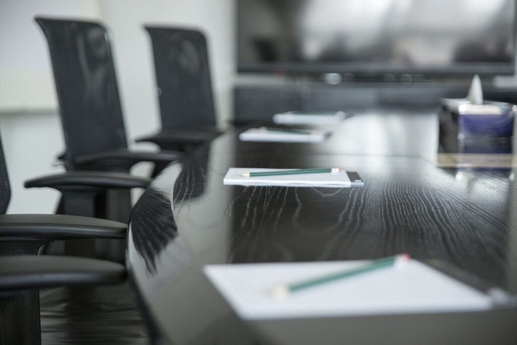 Boardroom with chairs