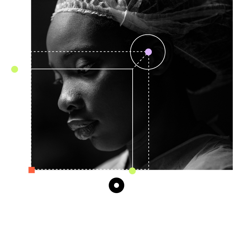 Woman looking downward, calmly